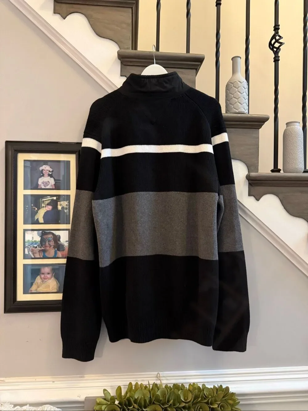 Tommy Hilfiger Black & Gray Rugby Sweater sz XXLT NWOT